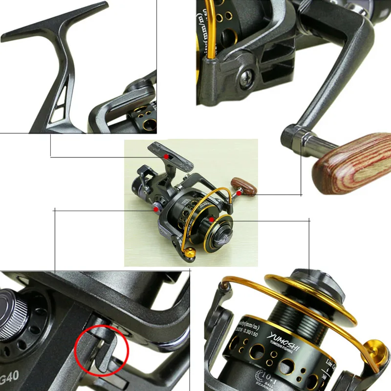 YUMOSHI 5.2:1 10+1 BB Front and Rear Drag Spinning Reels 3000 4000 5000 6000 Fishing Reels YUMOSHI 5.2:1 10+1 BB Front and Rear Drag Spinning Reels 3000 4000 5000 6000 Fishing Reels