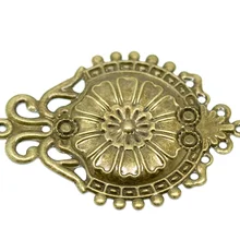 Doreen Box Lovely 30 шт. с бронзовой филигранью под старину Цветочные Обертывания Разъемы Фурнитура для украшений 6,6x4,6 см(B18678