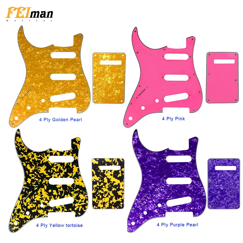 

Pleroo left handed Guitar Pickguard with Back Plate suit for USA/Mexico Fender Stratocaster Standard SSS ST Scratch Plate