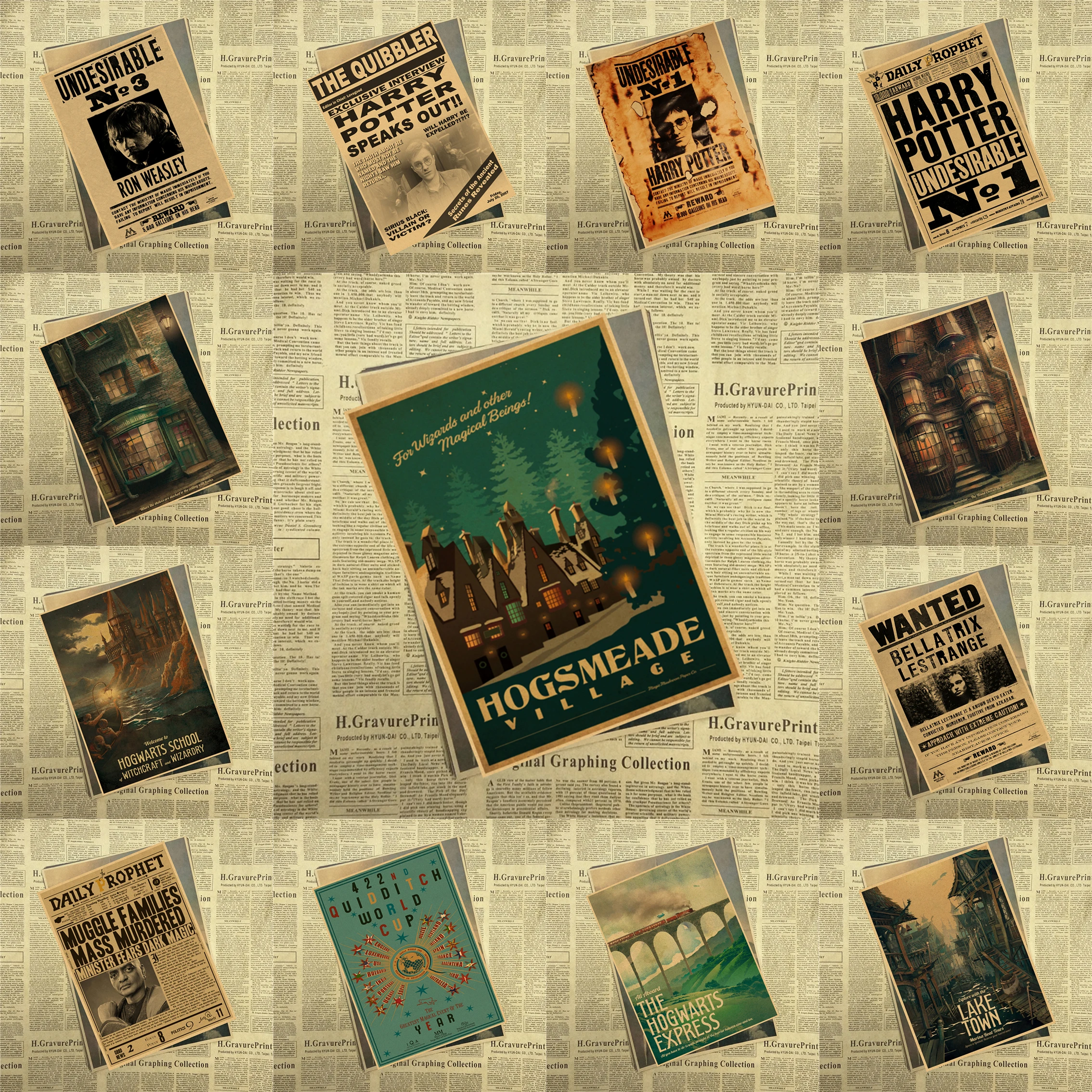 

Harry Potter retro Poster Retro Kraft Paper Bar Cafe Home Decor Painting Wall Sticker NO.2