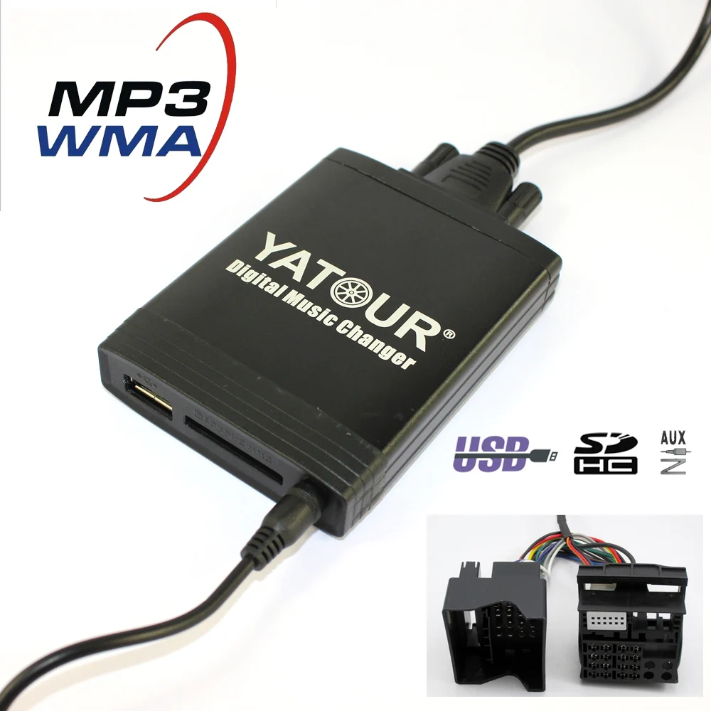 

Yatour YT-M06 For BMW Mini Cooper Rover fakra 40-pin Flat Car USB MP3 SD AUX adapter Digital CD Changer interface