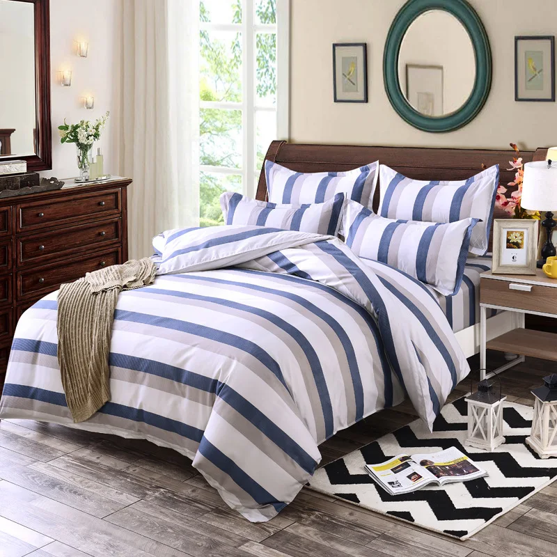 Stripe Duvet Cover Bed Linen 3 4 Pcs Bedding Set Winter Aole