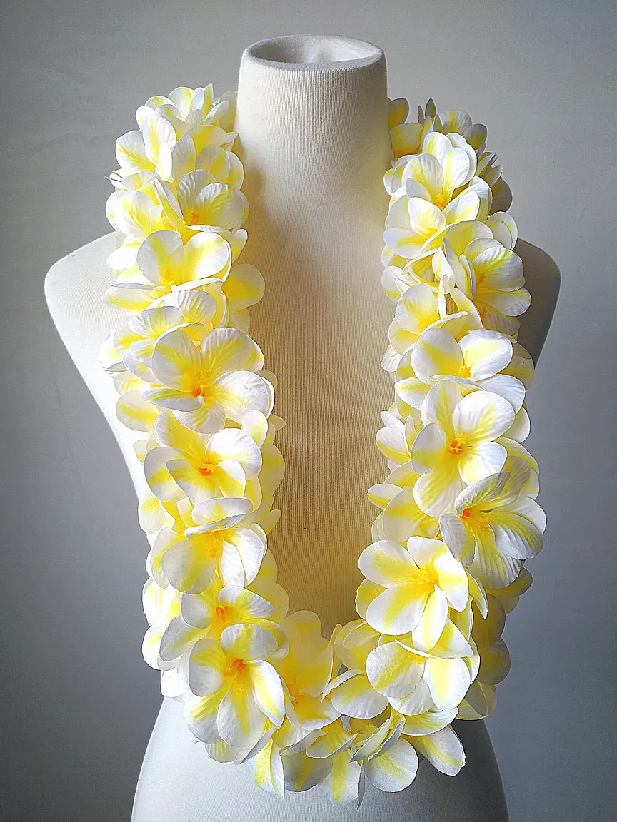 

50PCS/lot CH03331A 40 inch Silk Plumeria Lei Hawaii hula dancer, tropical flower,party Women Wear Summer