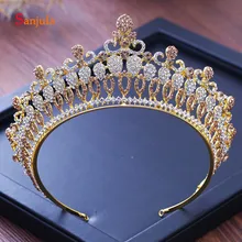Роскошная Свадебная повязка на голову с бусинами, потрясающие свадебные аксессуары для волос, вечерние головные уборы для девочек, Корона золотого/серебряного цвета, tocados para novia H109