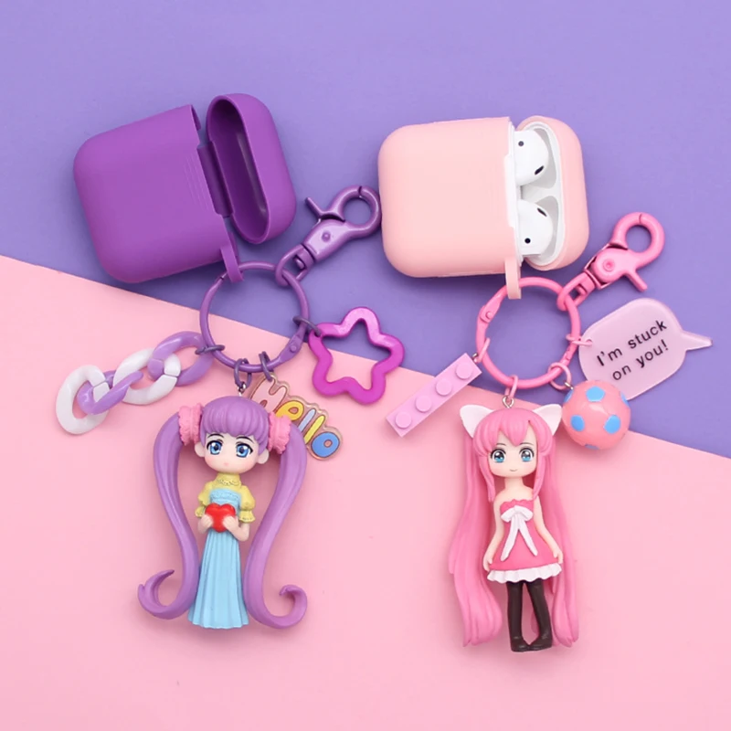 

Cute Girl Silicone Case for Apple Airpods Case Accessories Cartoon Bluetooth Earphone Headphone Protective Cover Decorative Box
