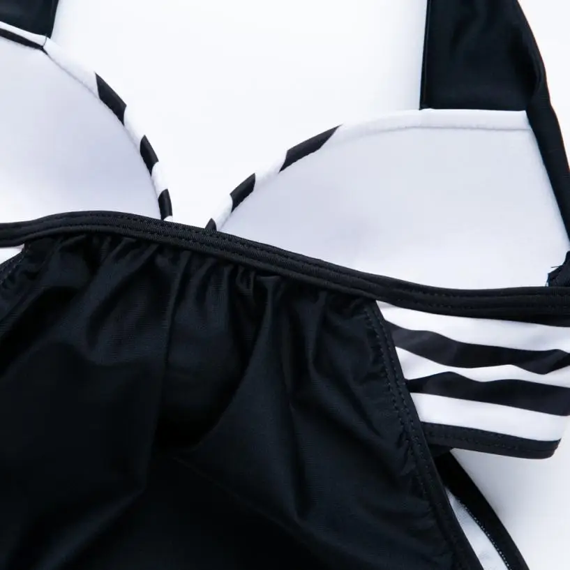 Doudoulu striped Полосатое лоскутное женское Бикини женское нижнее белье для белья женское Traje maillot танкини badpakken vrouwen biquini# W