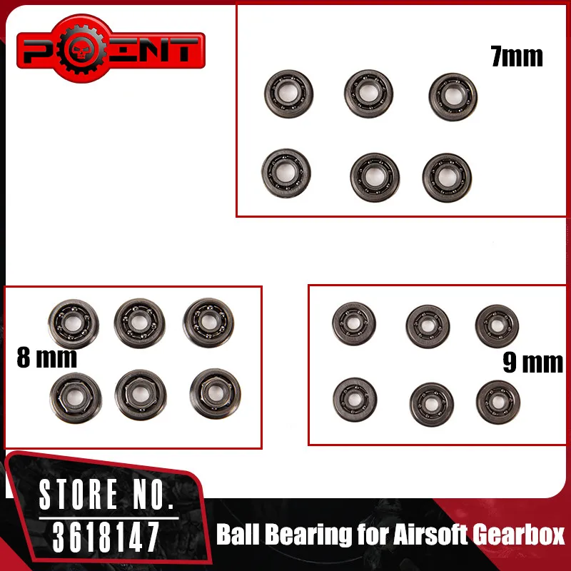 

POINT 6 /7 / 8 / 9 Mm Stainless Steel High Precision Ball Bearing for Airsoft AEG Gearbox FB06007/FB06008/FB06009