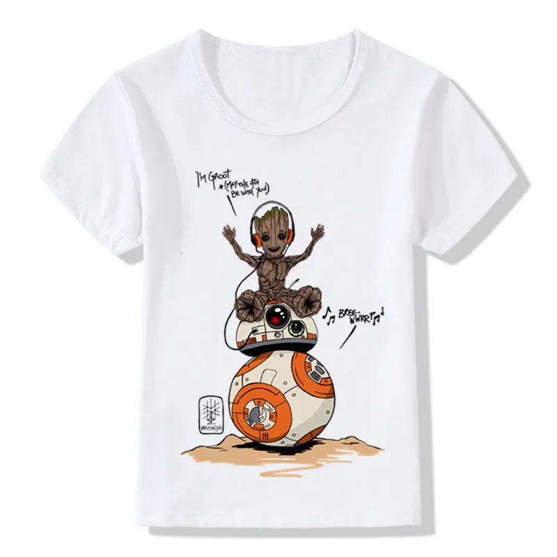 

Cute Baby BB-8 Design Children's Funny T shirt Boys Girls Star Wars Summer T-shirt Kids Casual Clothes,HKP5164