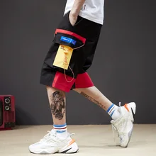 Чистые красные Ретро функциональные ветровые рабочие летние шорты Guochao уличные свободные столкновения цвет мульти-карманный пятиминутный tide