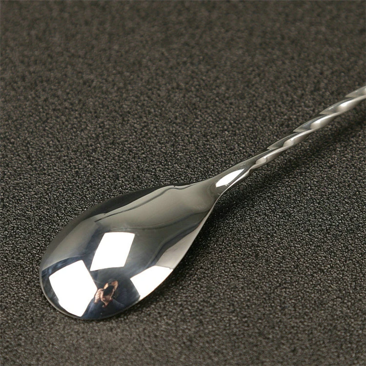 40cm Stainless Steel Cocktail Bar Spoon Japanese Style Bartender Bar With Strainer Tail Silver Copper Gold Barware cocktail spoon