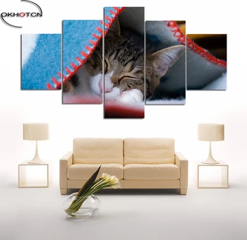 

Sleeping Cat Bird Playing Kitty Dog Jellyfish Poster Wall Art Modular Paintings For Kids Room Wall Pictures Home Decor