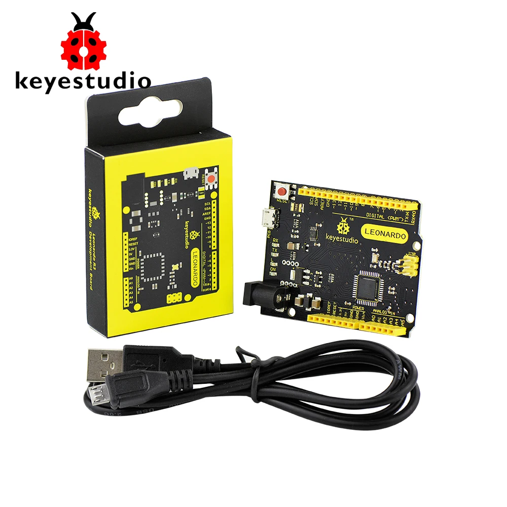 Keyestudio ATmega32U4 leonardo R3 макетная плата+ 1 м микро USB кабель для Arduino DIY проект