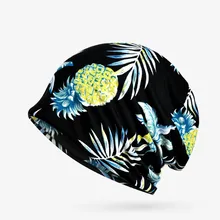 Бренд конский хвост Beanie лист ананаса шапочки с узором для женщин Skullies Beanies тонкая шапочка Кепка Осенние повседневные шапочки шляпа