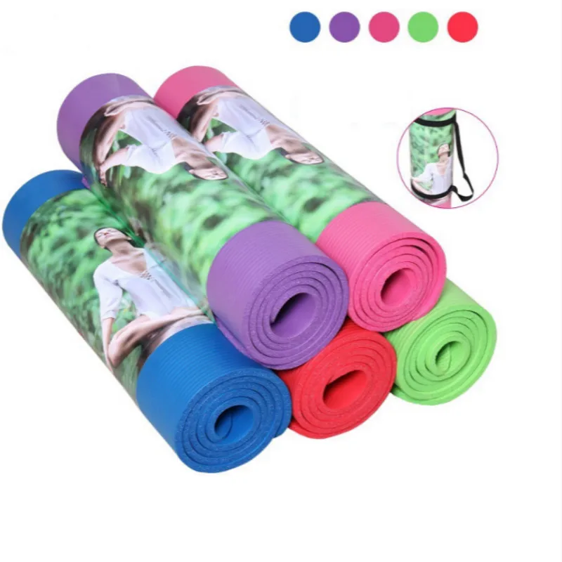 Hot 10mm Nbr Beginner Fitness Yoga Mat Exercise Mat Folding Thick