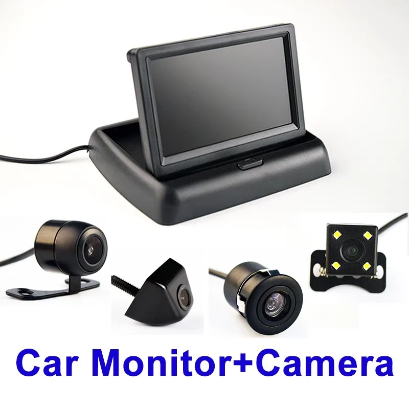 

Hippcron 4.3Inch Auto Parking System HD Car Rearview Foldable 4.3''Monitor with 170 Degrees Waterproof Car rear view camera