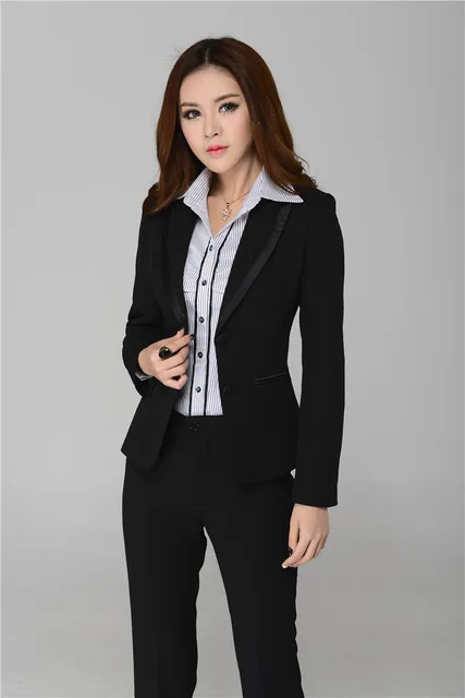 New Winter Autumn Plus Size XXL Women Pant Suits Formal Women Business ...