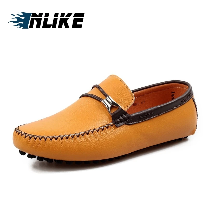 INLIKE/Роскошные брендовые водонепроницаемые мокасины из натуральной кожи; Мужская обувь для вождения в британском стиле; повседневные Мокасины ручной работы на плоской подошве