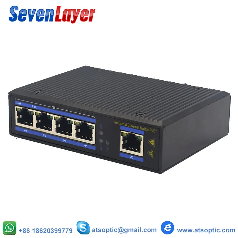 

5 Port Industrial Ethernet Network Switch 10/100/1000m Signal Strengthen DIN Rail Type