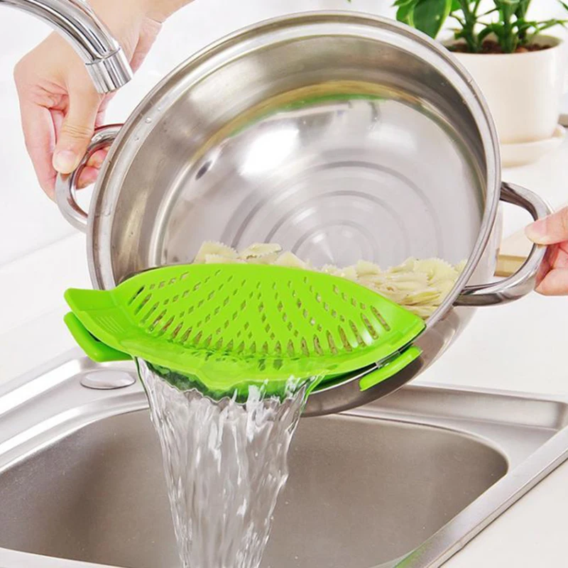 Silicone Pot Strainers Liquid Funnel Multifunction Clip on Pot Drain