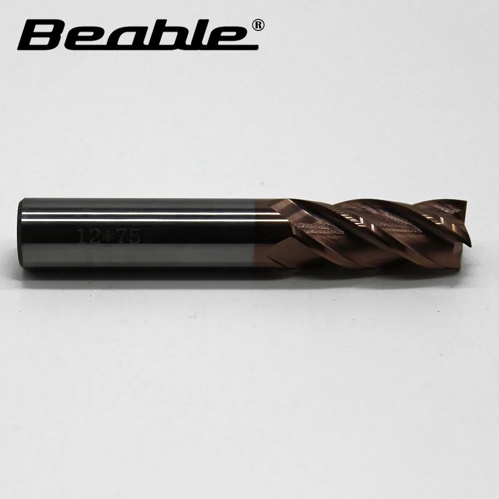 

Beable tools 12*12*30*75mm 4Flute end mill carbide HRC55 cnc milling cutter cutters for CNC cnc tools metal lathe