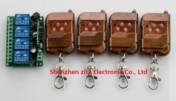 

Hot sale DC12V 4CH RF Wireless Remote Control Switch System 4 transmitter & receiver relay Receiver Smart Home Switch