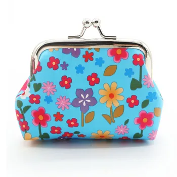 

Fashion Mini Women Wallets PU Small Flower Buckle Coin Purse Ladies Clutch Little Wallet Girl's Convenient Mini Small Wallet