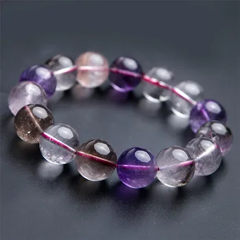 

13mm Genuine Natural Super Seven Melody Stone Crystal Big Round Beads Bracelets For Women Female
