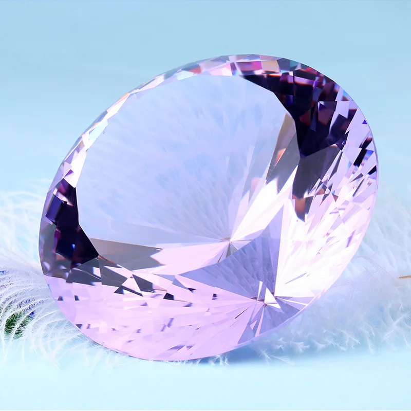 

200mm Crystal Cut Diamond Paperweight Christmas Gift Feng Shui Home Decoration Express Shipping