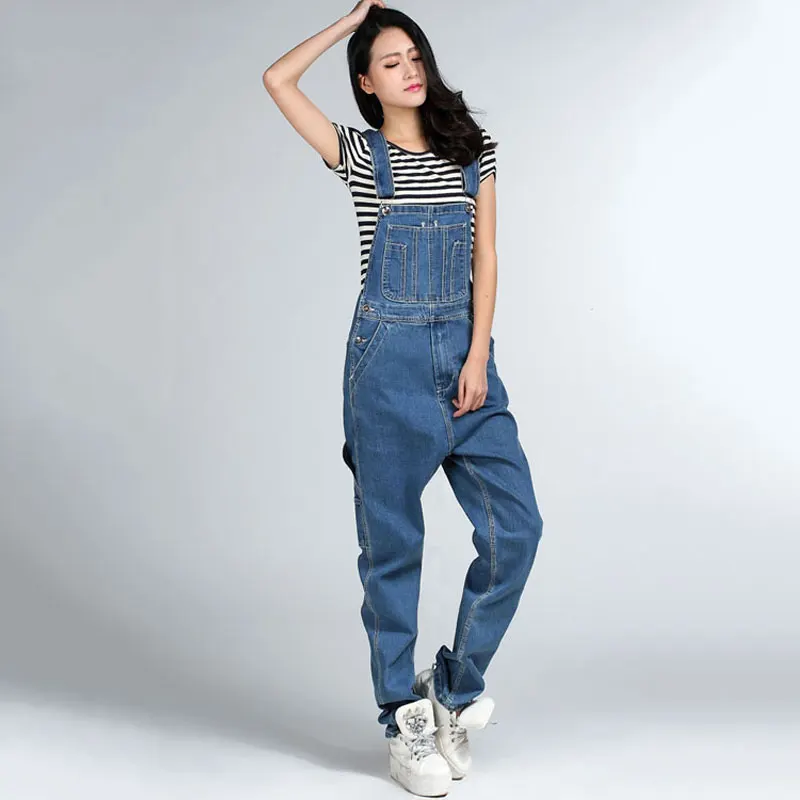 Женские джинсовые комбинезоны в стиле хип-хоп, зауженные комбинезоны, Свободный Повседневный комбинезон, Корейская версия, тонкие хлопковые штаны