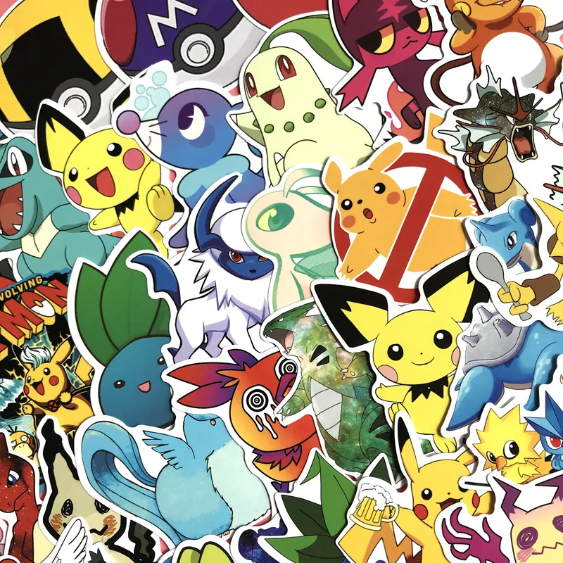 80 قطعة الكرتون بيكاتشو ملصقات للمحمول PC لوح التزلج دراجة سيارة دراجة نارية pokemones DIY للماء الأطفال لعبة ملصقا