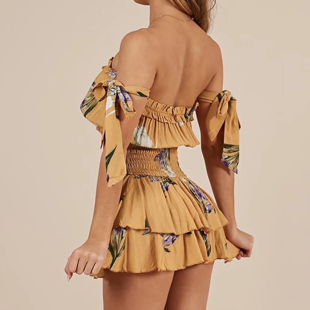 Womail Модные женские летние цветочные Printting коктейльное вечерние Карандаш Мини-комбинезон Повседневное короткие комбинезон без рукавов для 0-5 лет Mar 5