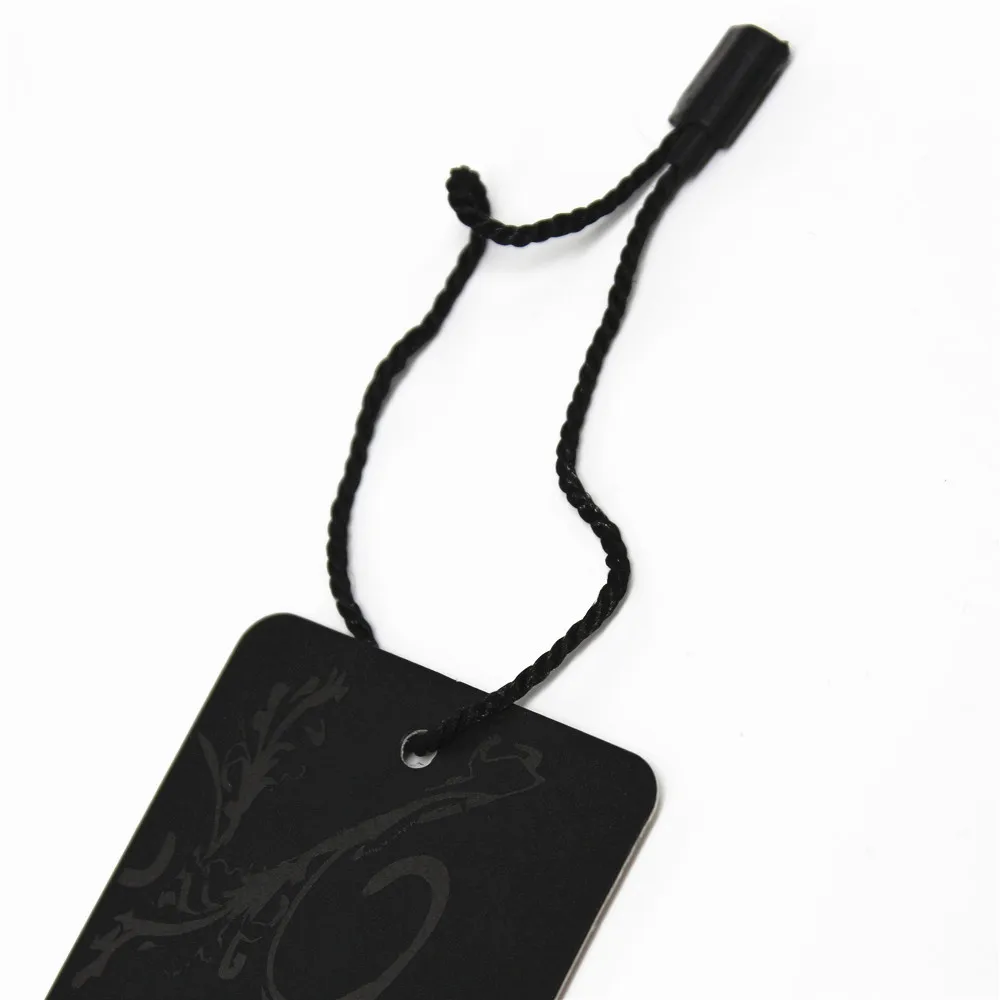 7 inches 1000pcs/lot black hang tag string in apparel hang tag strings