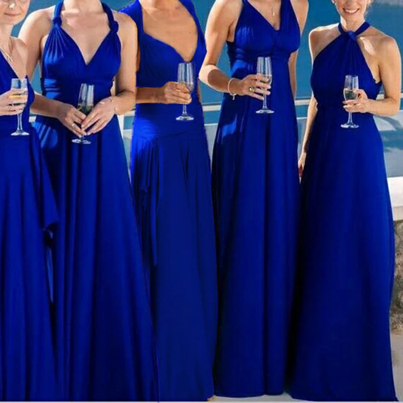 

Women's Long Backless Floor Length Multi Way Maxi Dress Sexy Wrap Swing Formal