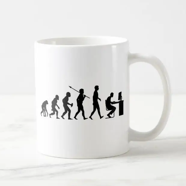 Novelty Geek Evolution of Computer Coffee Beer Mug Funny