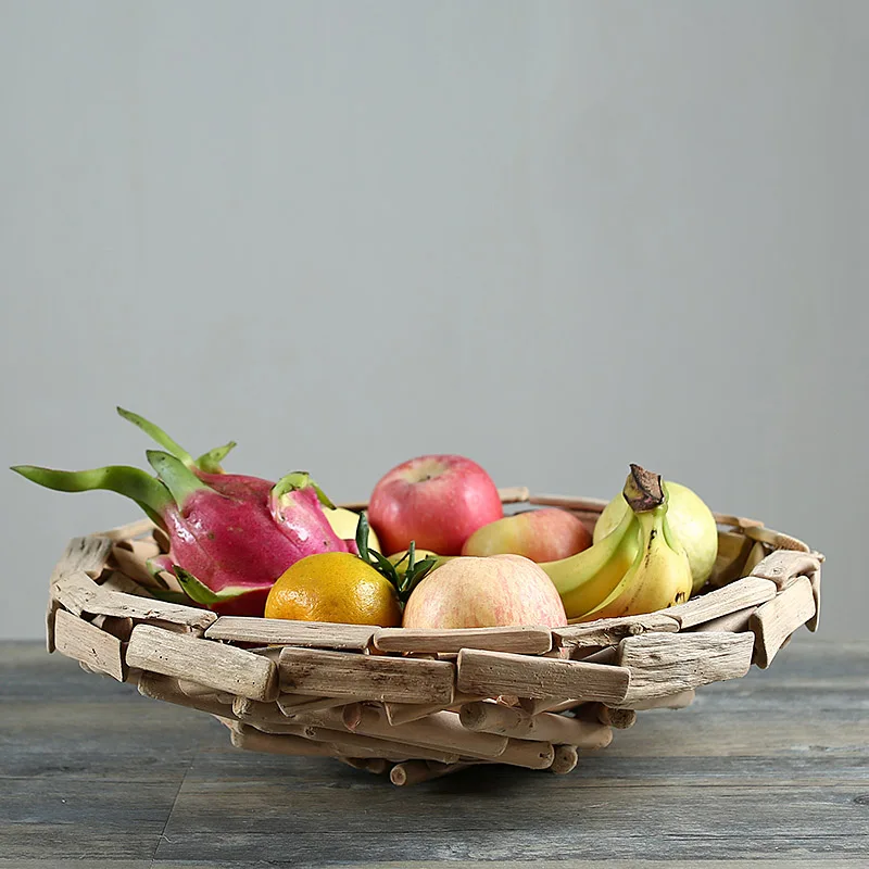 Wooden fruit tray kitchen decor table tray dry fruit box artesanato