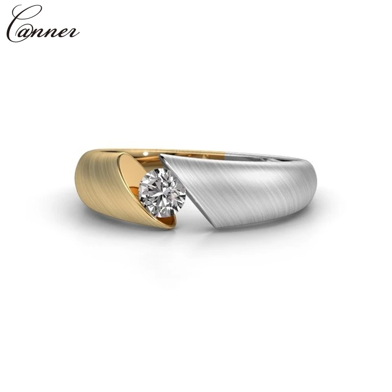 Gold Silver Color Cubic Zirconia Rings for Women Wedding Engagement Ring Crystal Rhinestone Ring Jewelry Gifts bague femme Q4