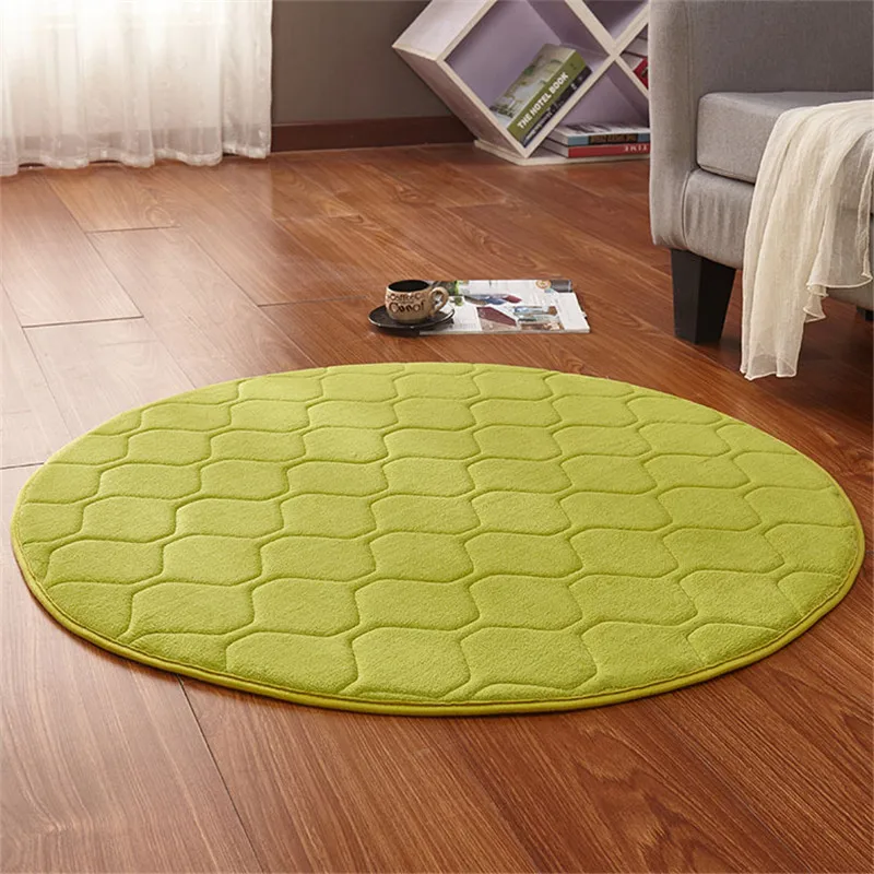 

New Fashion Home Decor Memory Foam Solid Round Grid Mat Area rug Anti-slip Bedroom Rugs Mats Carpet For Living Room Outdoor