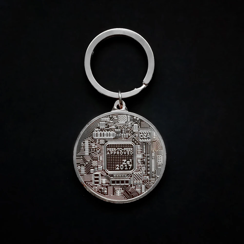Оптовая продажа позолоченных монет Биткоин цепочка для ключей Коллекционная