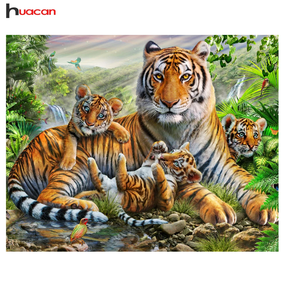 DIY 5D Diamond painting tiger bead embroidery kit diamond Mosaic Lovely