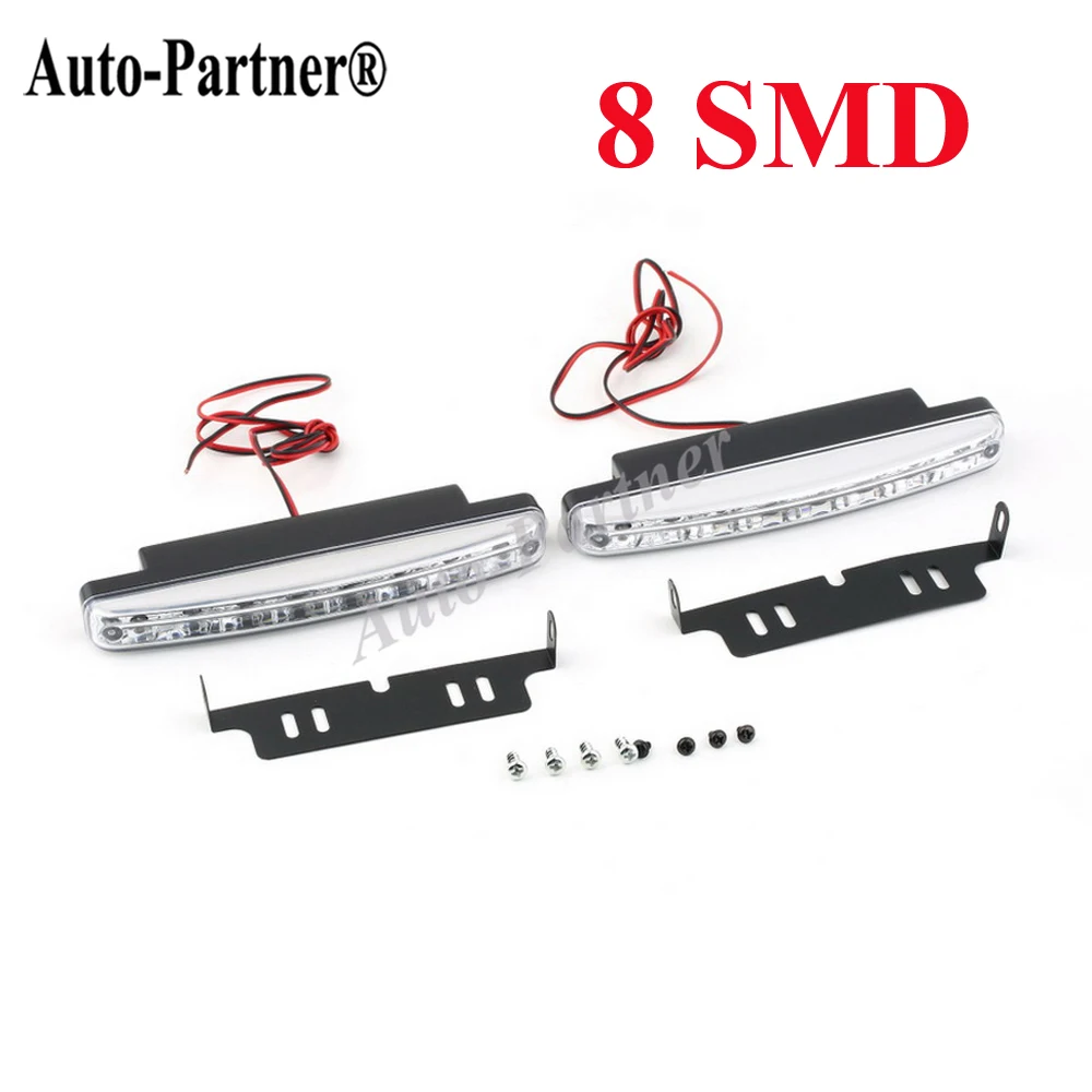 2PCS Universal Car 12V 8LED Running Lights Fog Lamps Car Driving Light