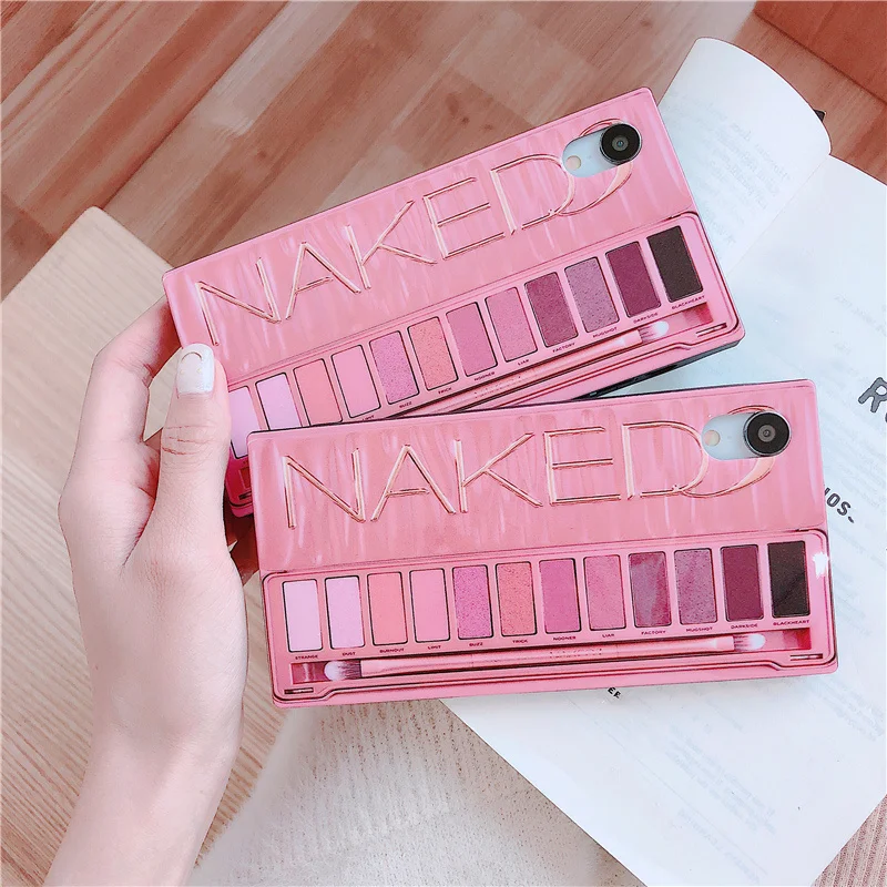 

Eyeshadow Palette square phone Case For iphone 6 6s 7 8 Plus Case for iphone X XS Max XR Glossy protective silicone case