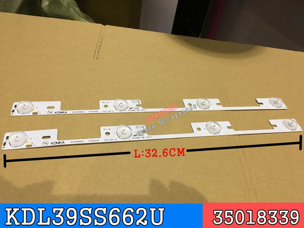 

Free Shipping New 10pcs/lot for Konka KDL39SS662U 35018339 35018340 327 mm 4 LEDs (1 LED 6V) LED lighting hook