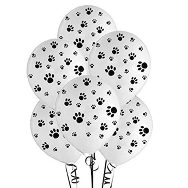 Черная собака лапы латексные воздушные шары след точка гелий фотоподарки