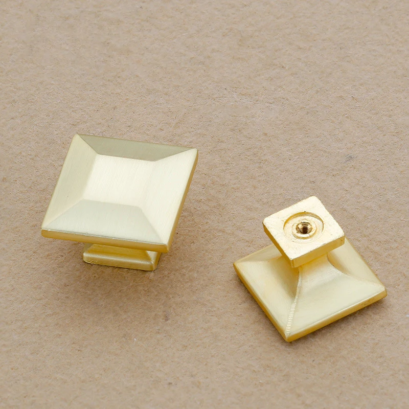 

High-End Chinese Style Round Square Head Gold Door Handle Imitation Copper Decorative Furniture Knobs Closet Door Handles