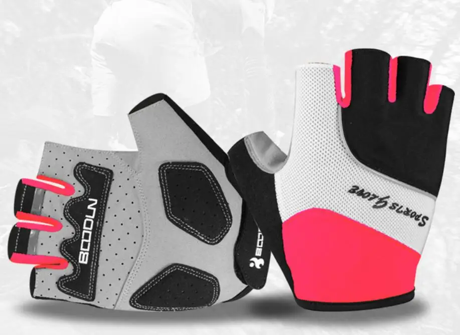 Boodun Новые велосипедные перчатки Нескользящие дышащие перчатки уличные спортивные перчатки - Цвет: B