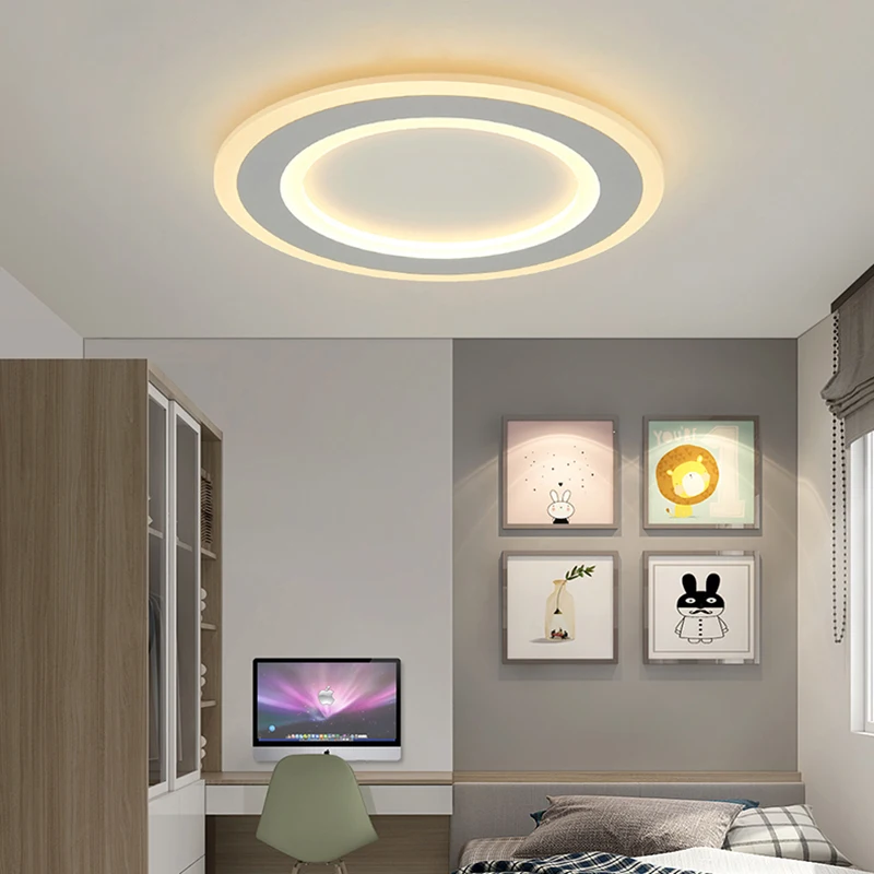 Поверхностного монтажа круглый светодиодный потолочный Люстра для гостиной столовая спальня ультра-тонкий потолочный Люстра Светильники