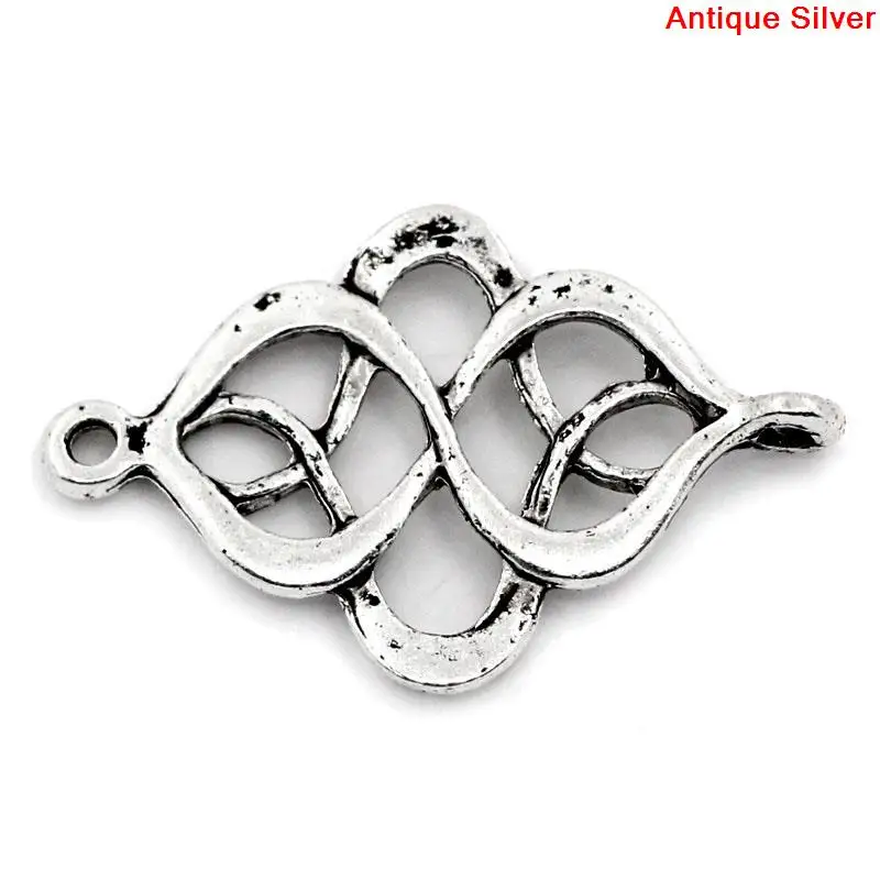 

8SEASONS Connectors Findings Twist Calabash Antique Silver Hollow 28x18mm,50PCs