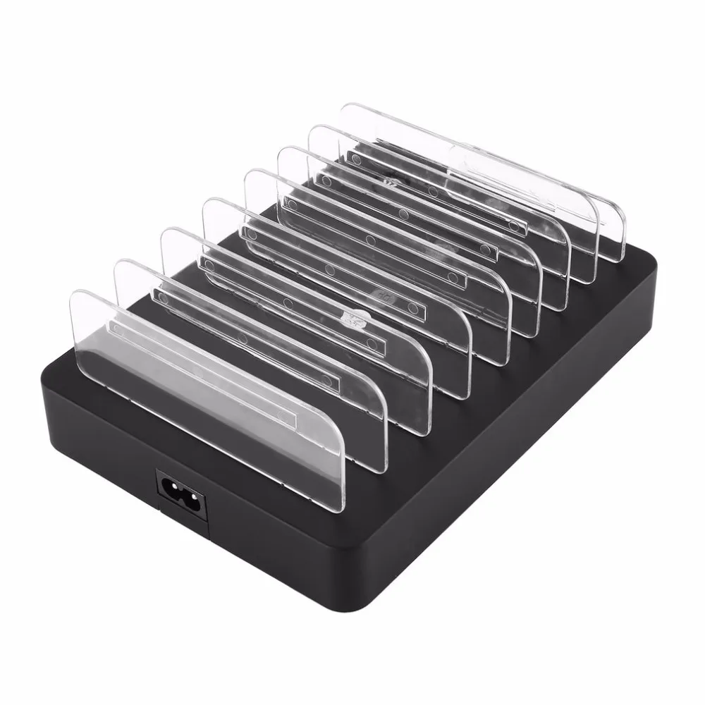 Universal 8 USB Ports Smart USB Charging Station with LED Indicator & Anti-slip Feet Support All Smart Phone Tablet Charging