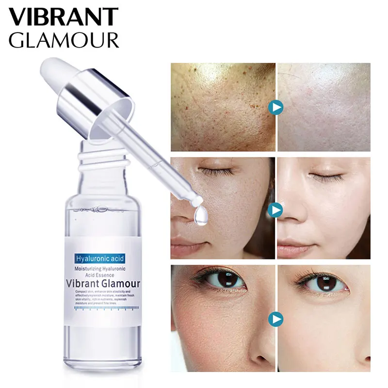 VIBRANT GLAMOUR Hyaluronic Acid Shrink Pore Face Serum Moisturizing Whitening Essence Face Cream Anti-Aging Skin Care Product