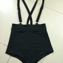 Летние женские шорты Харадзюку с высокой талией, повседневные сексуальные шорты на подтяжках для готических девушек